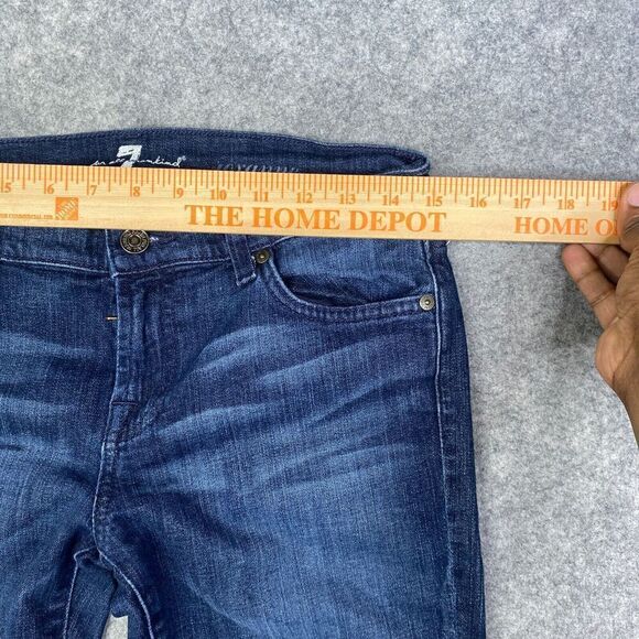 7 For All Mankind Jeans Womens 26 Roxanne Dark Blue Skinny Stretch Denim 30x31 - Picture 7 of 13